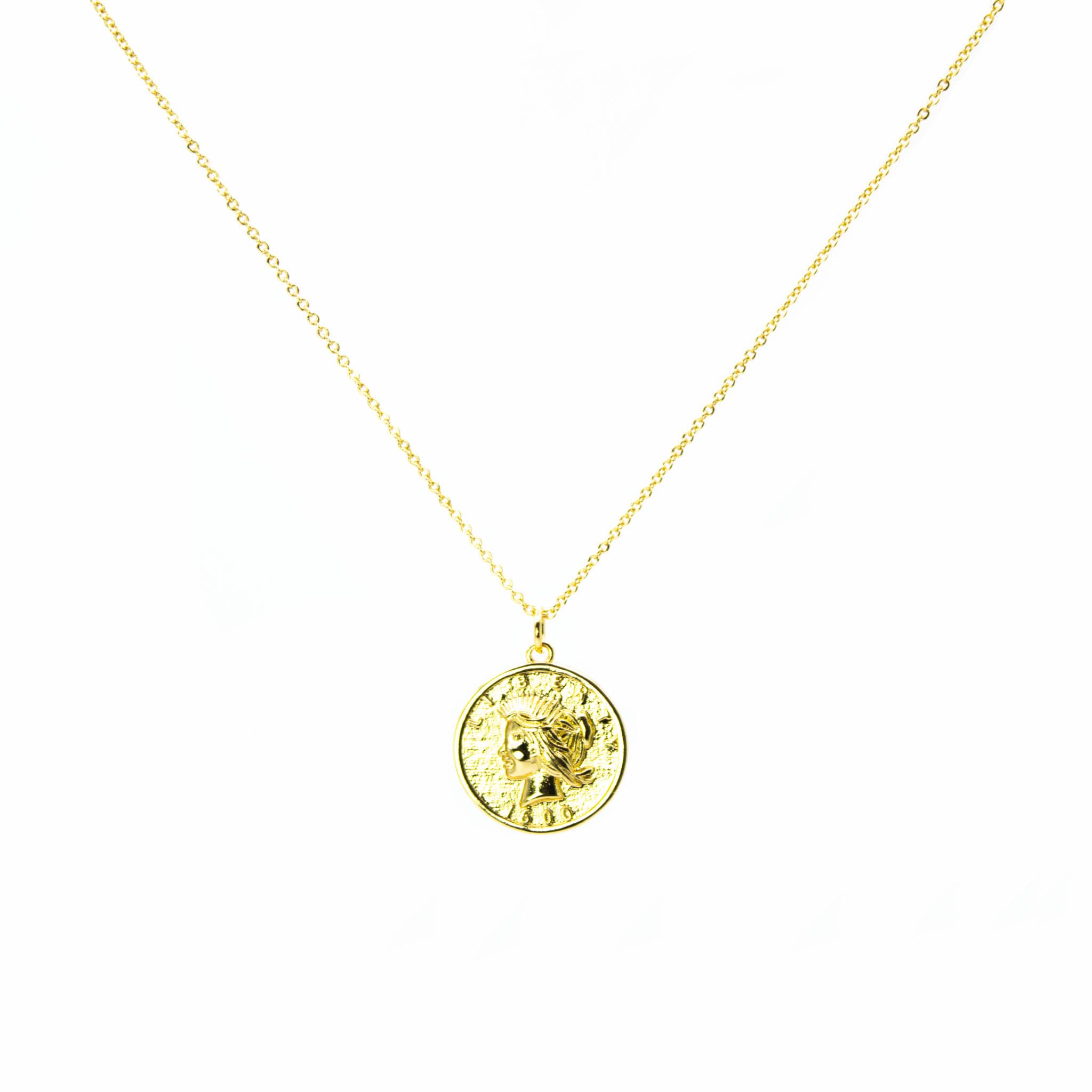 Collar Medalla de Libertad Baño en Oro